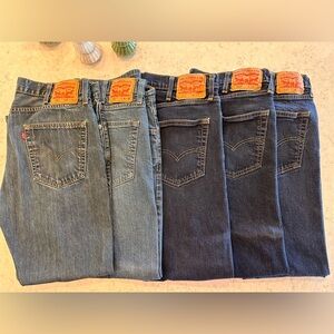 Levi’s 502 — Size 38X32 — FIVE PAIRS OF JEANS